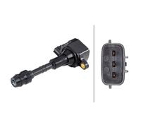 HELLA 5DA 358 057-281 Zündspule - 12V - 3-polig - Kerzenschachtzündspule - geschraubt
