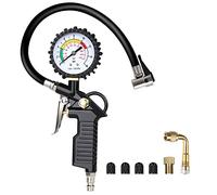 Zunedhys Reifendruckmesser 220 ReifenfüLler mit 90 Grad VentilverläNgerung Luftkompressor für Motorrad Fahrrad Lastwagen