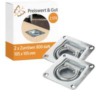 2x Zurrmulde 105x105mm mit Öse Ring Planenöse Ladungsicherung Zurring Zurrlasche