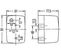 HELLA 2BM 002 652-051 Zusatzblinkleuchte - Glühlampe - 12V - Lichtscheibenfarbe: gelb - links/rechts/seitlicher Anbau