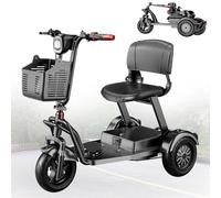 Zusammenklappbarer Elektromobil,3-Rad-Elektromobil,Elektromobil Für Den Kofferraum Ihres Autos,Tragkraft 120 Kg/265 Lbs,Geeignet Für Erwachsene Und Senioren Für Outdoor-Aktivitäten Black,36V20Ah