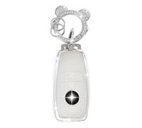 ZVRSUA Autoschlüssel Schutzhülle Passt für Mercedes Benz,Schlüsselcover TPU Autoschlüssel hülle Kompatibel mit Mercedes Benz A, B, C, E, G, S, SL, CLS-Klasse, SLC, CLA, GLB, GLC, GLE, GLS (Silber)