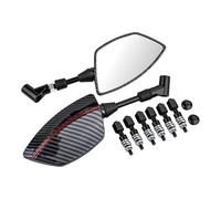 ZWBHNB Motorrad Seite Rückansicht Spiegel Für Suzuki DL650 V-Strom DL1000 Links Rechts Spirale Gewinde Drehbare Rückspiegel Konvexspiegel(ROT)