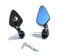 ZWBHNB Motorrad Seite Rückspiegel Für Yamaha XJR1300 XJ6 Vmax MT-01 MT-03 TDM 900 FZ1 FZ6 YBR Lenker End Spiegel Konvexspiegel(Schwarz)