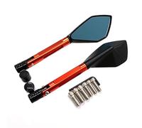 ZWBHNB Motorrad-Seitenrückspiegel Für XL1000V XL700V NT700V XL125V XR230 APE50, Konvexer Lenkerrückspiegel Konvexspiegel(Orange)