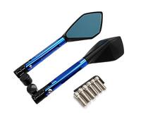 ZWBHNB Motorrad-Seitenrückspiegel Für XL1000V XL700V NT700V XL125V XR230 APE50, Konvexer Lenkerrückspiegel Konvexspiegel(BLAU)