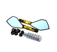 ZWBHNB Motorrad-Seitenspiegel Für Yamaha MT07 MT09 MT03 MT10 MT25 XJ6 FZ8 FZ-1 FZ-6, Linker Und Rechter Reflektorspiegel Konvexspiegel(Gold)