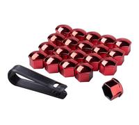 ZXAJDWNU 20 Stück Auto Radschraubenkappen Für Jeep Grand Cherokee SRT, Sechskant-Reifenmutterabdeckungen Diebstahlschutz Felgenabdeckung Mit Demontagewerkzeug Zubehör,D/Red-21mm