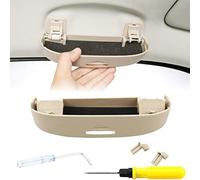 ZXAJDWNU Für BMW X1 E84 2010 2011 2012 2013 2014 2015 Auto Brillenhalter Brillenetui, Universal Sonnenbrillenhalter ABS Sonnenblende Aufbewahrungsbox Multifonction Innenraum Zubehör,B/Beige