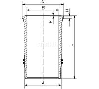 Mahle Original Zylinderlaufbuchse 003WN3801 für Mercedes Actros MP2/MP3 Neoplan